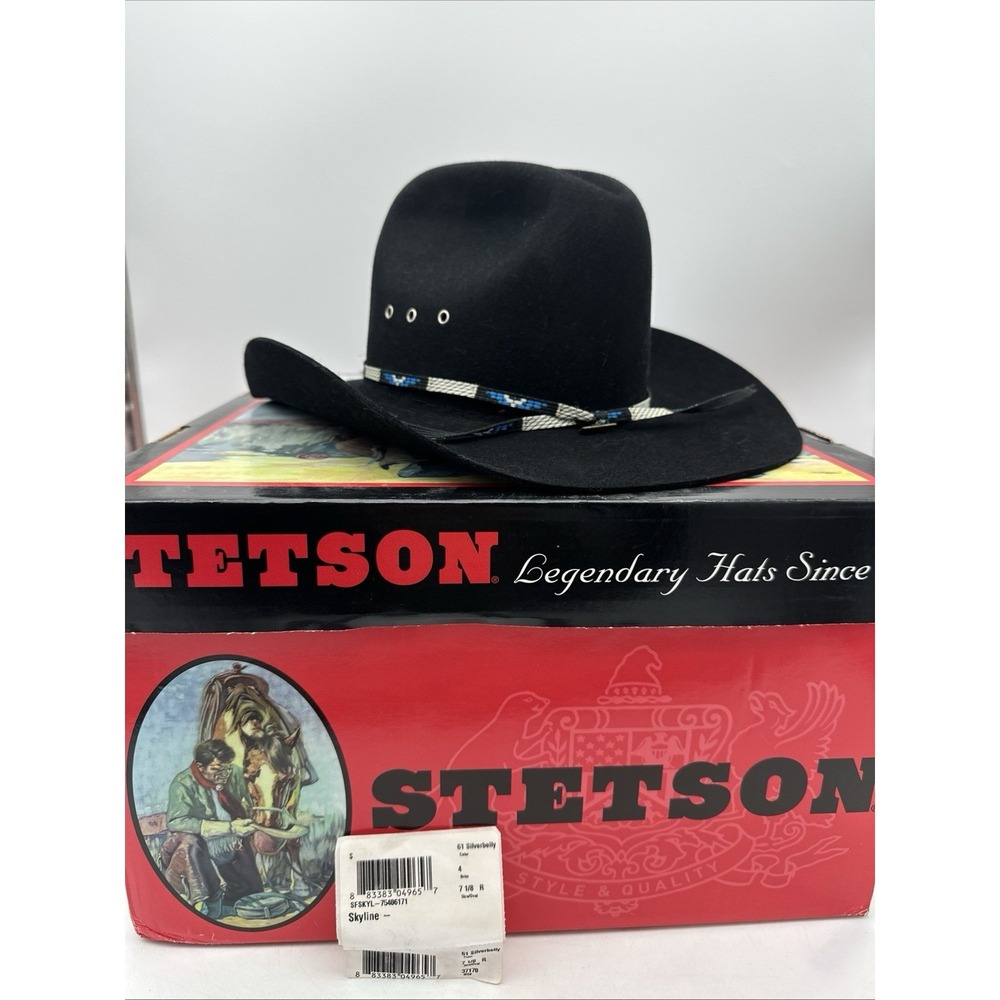 Vintage Stetson Cowboy Hat 4X Tyler Black  7-0/0 Western Rodeo